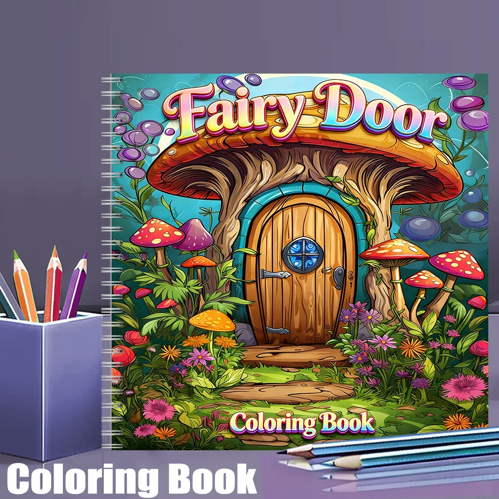 Adult Coloring Book Stress Relief - Livre de coloriage Porte de fée